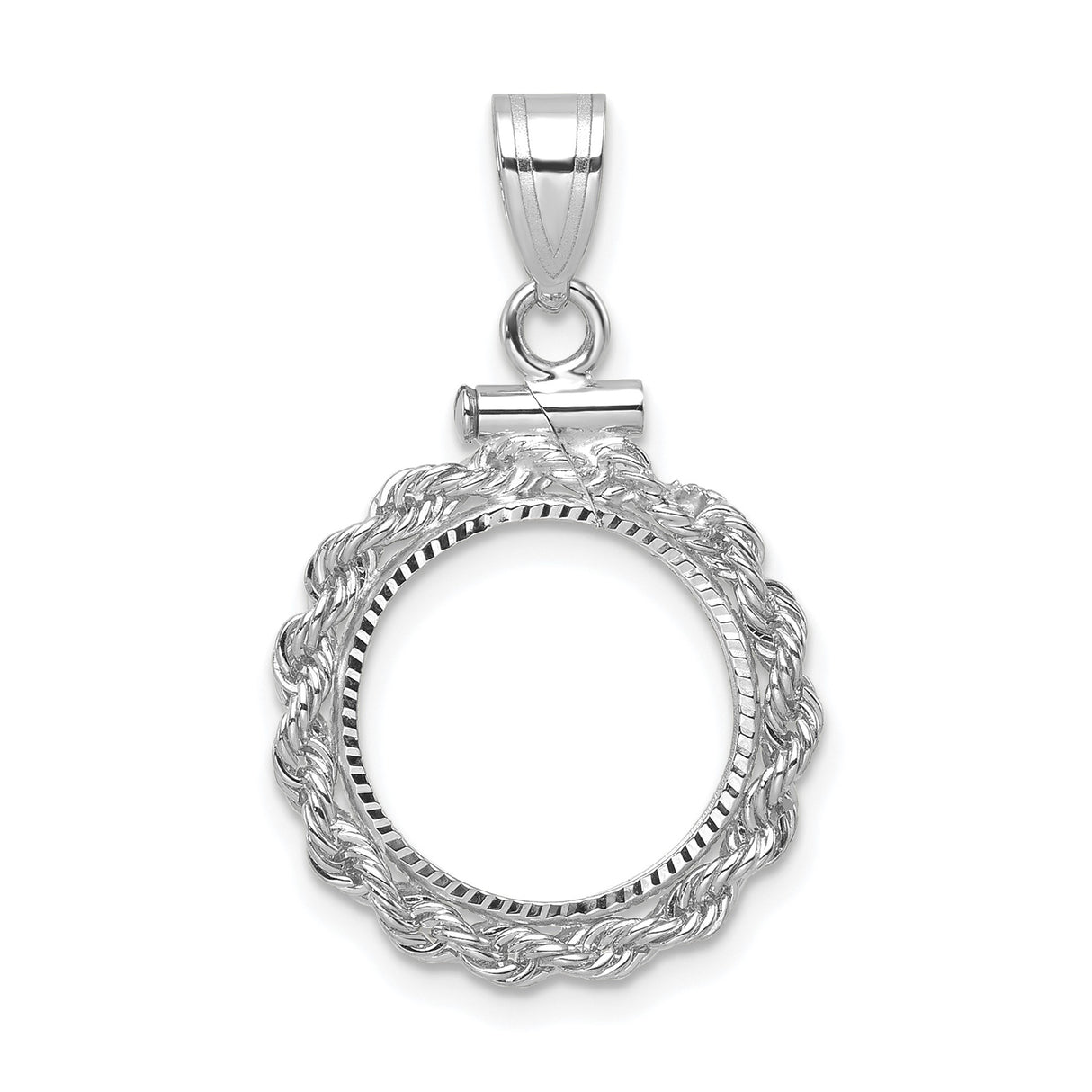 13 mm 14k White Gold coin bezel for Mexican Libertad