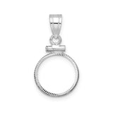 13 mm 14k White Gold coin bezel for Mexican Libertad