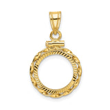 13 mm 14k Yellow Gold coin bezel for Mexican Libertad