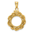 13 mm 14k Yellow Gold coin bezel for Mexican Libertad