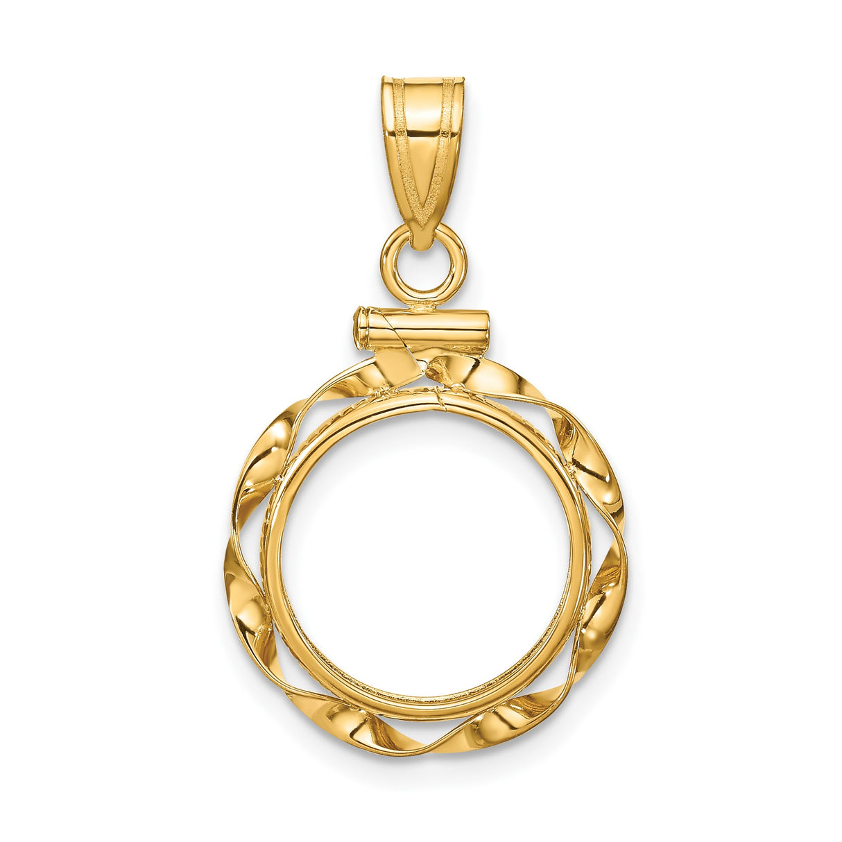 13 mm 14k Yellow Gold coin bezel for Mexican Libertad