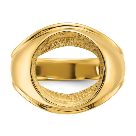 13 mm 14k Yellow Gold coin bezel ring for Mexican Libertad — additional image