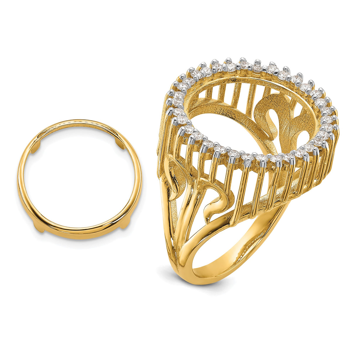 13 mm 14k Yellow Gold coin bezel ring for Mexican Libertad — additional image