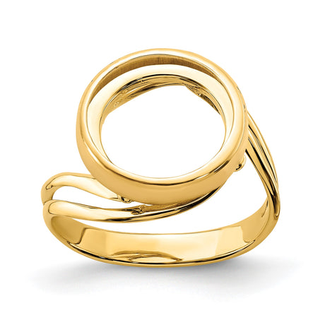 13 mm 14k Yellow Gold coin bezel ring for Mexican Libertad — additional image