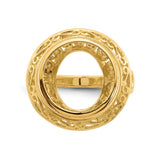 13 mm 14k Yellow Gold coin bezel ring for Mexican Libertad — additional image