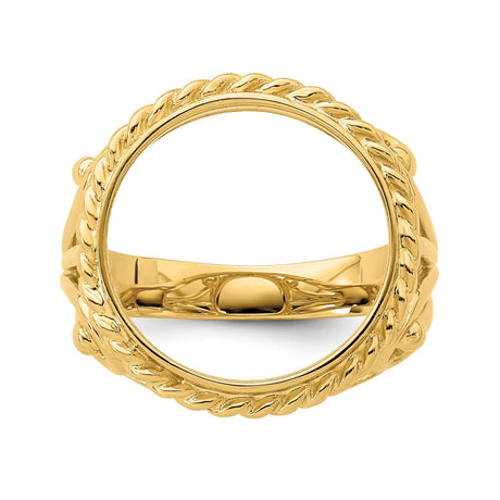 13 mm 14k Yellow Gold coin bezel ring for Mexican Libertad — additional image