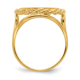 13 mm 14k Yellow Gold coin bezel ring for Mexican Libertad — alternate view