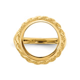 13 mm 14k Yellow Gold coin bezel ring for Mexican Libertad — additional image