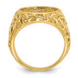 13 mm 14k Yellow Gold coin bezel ring for Mexican Libertad — alternate view