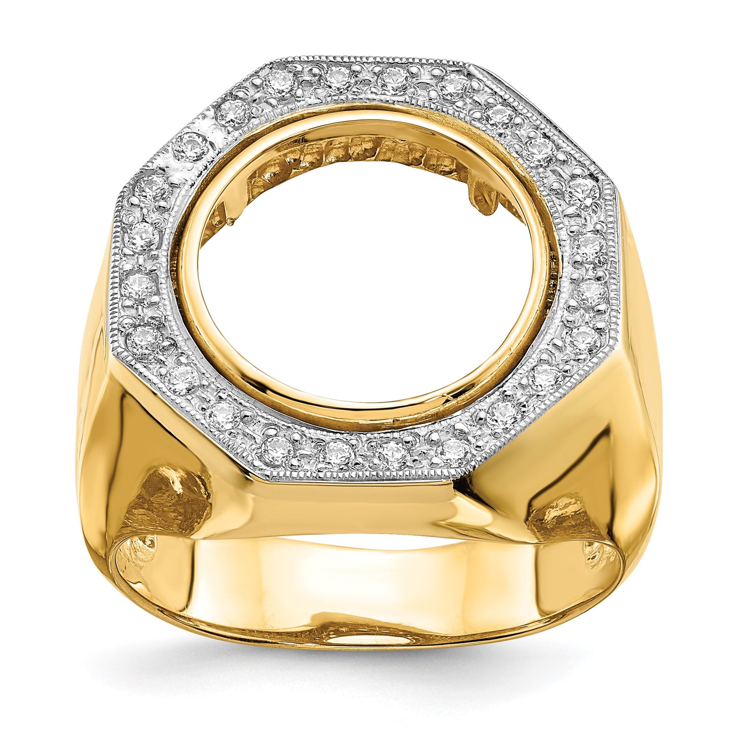 13 mm 14k Multi-Tone Gold coin bezel ring for Mexican Libertad — additional image
