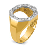 13 mm 14k Multi-Tone Gold coin bezel ring for Mexican Libertad — additional image