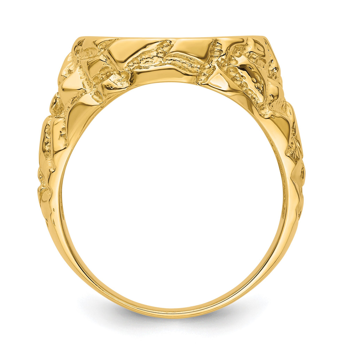13 mm 14k Yellow Gold coin bezel ring for Mexican Libertad — alternate view