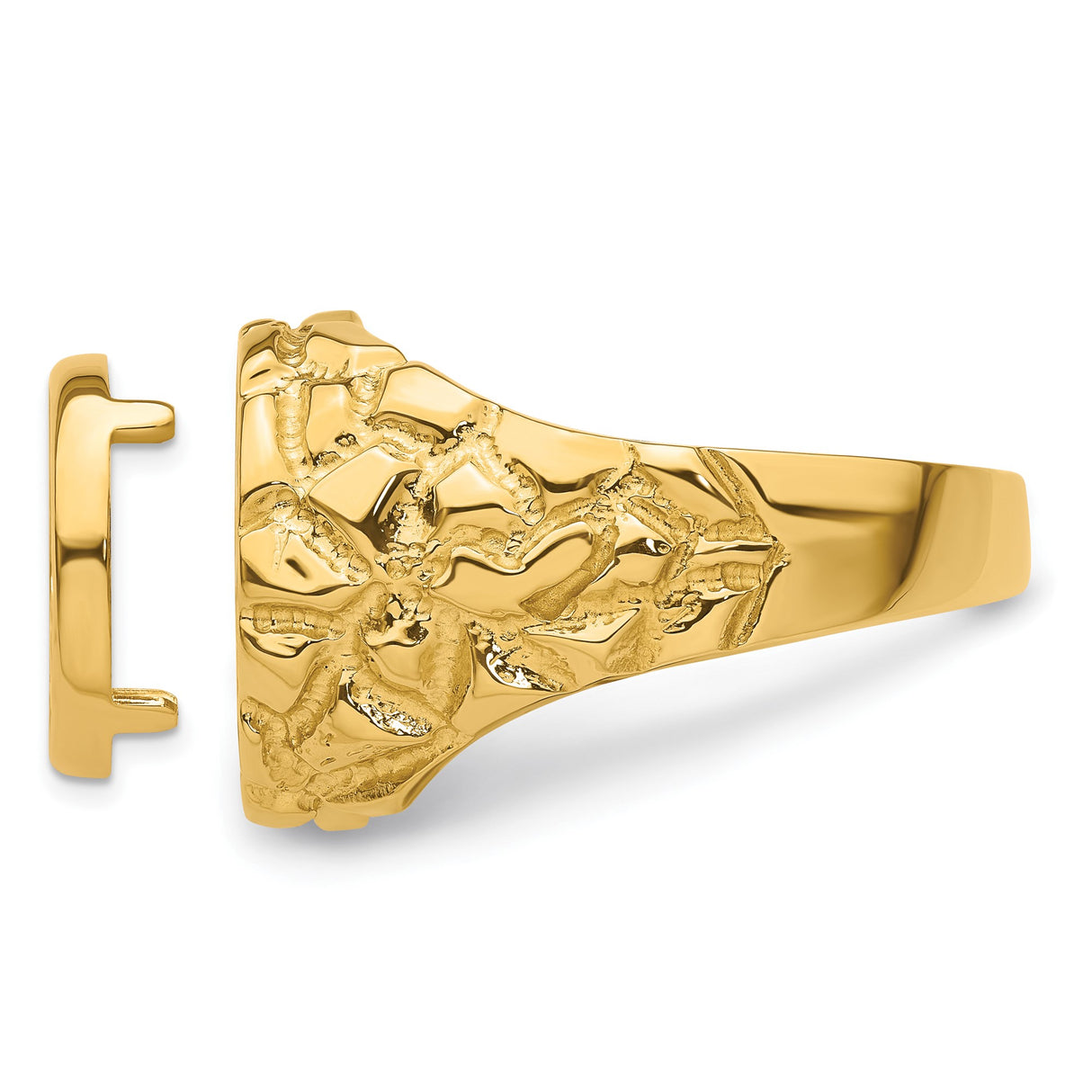 13 mm 14k Yellow Gold coin bezel ring for Mexican Libertad — additional image