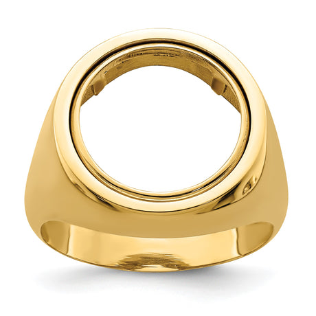 13 mm 14k Yellow Gold coin bezel ring for Mexican Libertad — additional image