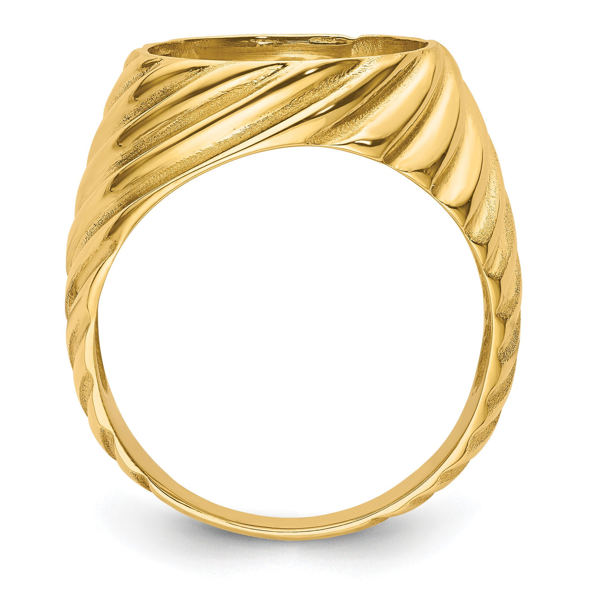 13 mm 14k Yellow Gold coin bezel ring for Mexican Libertad — alternate view