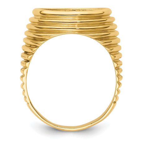 13 mm 14k Yellow Gold coin bezel ring for Mexican Libertad — alternate view