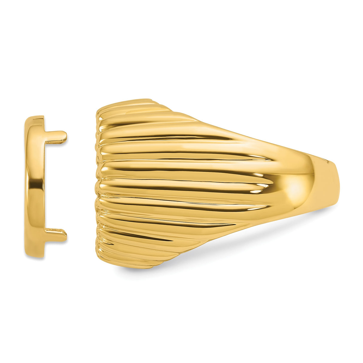 13 mm 14k Yellow Gold coin bezel ring for Mexican Libertad — additional image