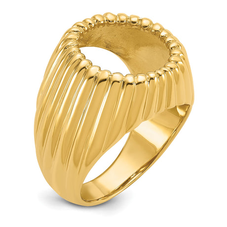 13 mm 14k Yellow Gold coin bezel ring for Mexican Libertad — additional image