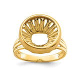 13 mm 14k Yellow Gold coin bezel ring for Mexican Libertad — additional image