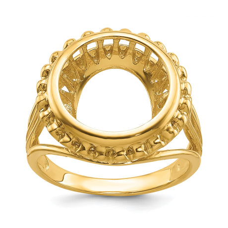 13 mm 14k Yellow Gold coin bezel ring for Mexican Libertad — additional image