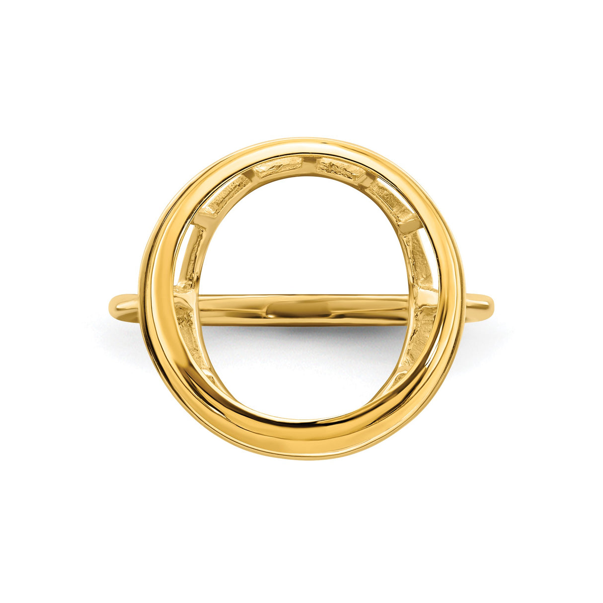 13 mm 14k Yellow Gold coin bezel ring for Mexican Libertad — additional image