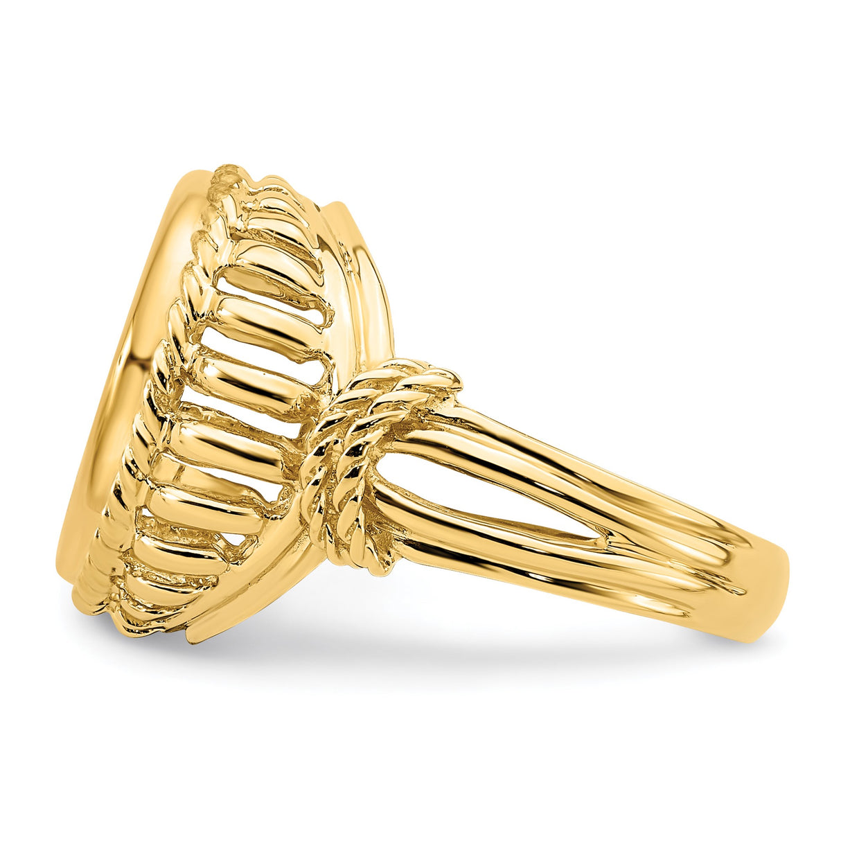 13 mm 14k Yellow Gold coin bezel ring for Mexican Libertad — additional image