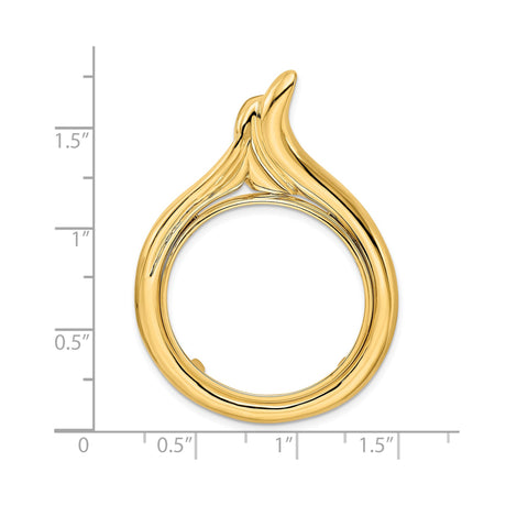 27 mm 14k Yellow Gold coin bezel for Mexican Libertad — size reference (ruler)