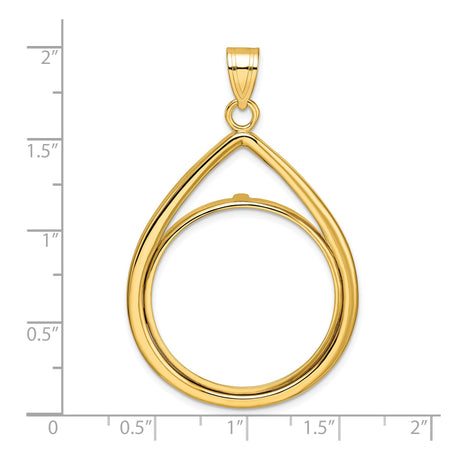 27 mm 14k Yellow Gold coin bezel for Mexican Libertad — size reference (ruler)