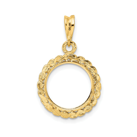 13 mm 14k Yellow Gold coin bezel for Mexican 2 Peso Peso — additional image