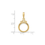 13 mm 14k Yellow Gold coin bezel for Mexican 2 Peso Peso — size reference (ruler)