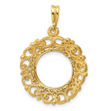 13 mm 14k Yellow Gold coin bezel for Mexican 2 Peso Peso — additional image