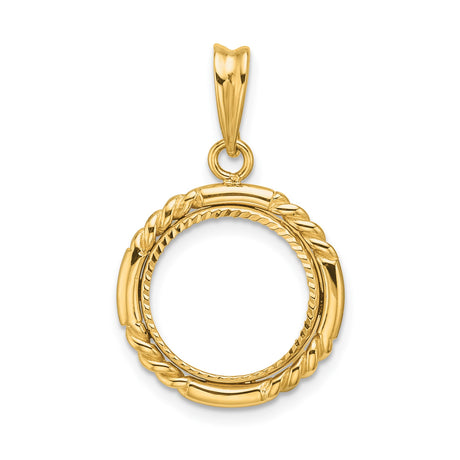 13 mm 14k Yellow Gold coin bezel for Mexican 2 Peso Peso