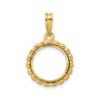 13 mm 14k Yellow Gold coin bezel for Mexican 2 Peso Peso