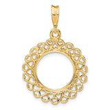 13 mm 14k Yellow Gold coin bezel for Mexican 2 Peso Peso — additional image