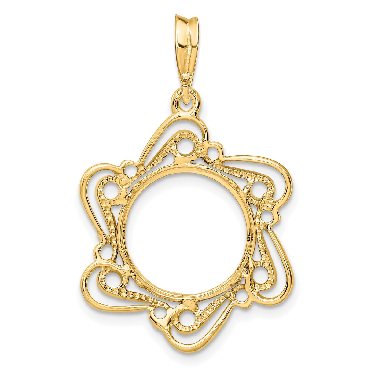 13 mm 14k Yellow Gold coin bezel for Mexican 2 Peso Peso — additional image