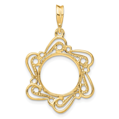 13 mm 14k Yellow Gold coin bezel for Mexican 2 Peso Peso — additional image