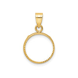 13 mm 14k Yellow Gold coin bezel for Mexican 2 Peso Peso