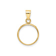 13 mm 10k Yellow Gold coin bezel for Mexican 2 Peso Peso