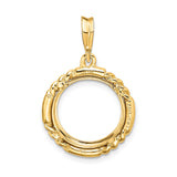 13 mm 14k Yellow Gold coin bezel for Mexican 2 Peso Peso — additional image