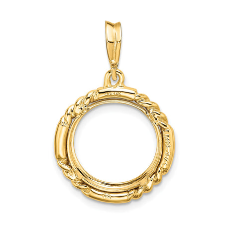 13 mm 14k Yellow Gold coin bezel for Mexican 2 Peso Peso — additional image