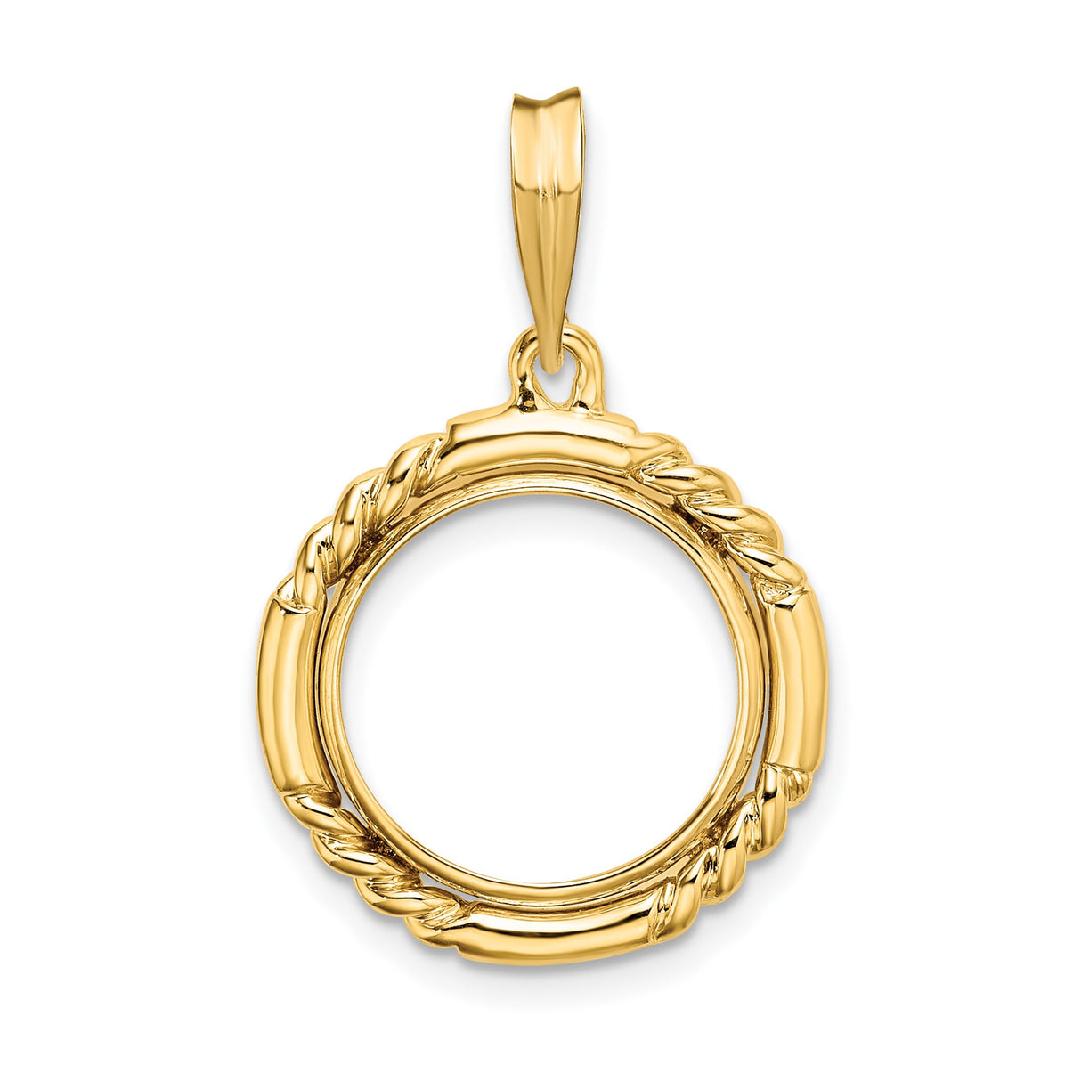 13 mm 14k Yellow Gold coin bezel for Mexican 2 Peso Peso