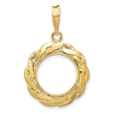13 mm 14k Yellow Gold coin bezel for Mexican 2 Peso Peso