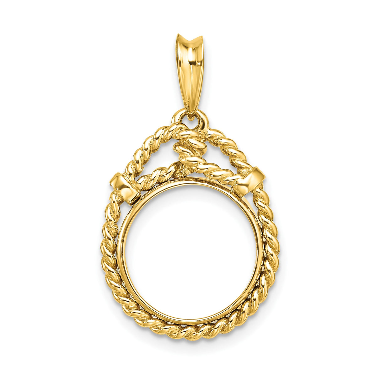 13 mm 14k Yellow Gold coin bezel for Mexican 2 Peso Peso