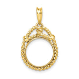 13 mm 14k Yellow Gold coin bezel for Mexican 2 Peso Peso