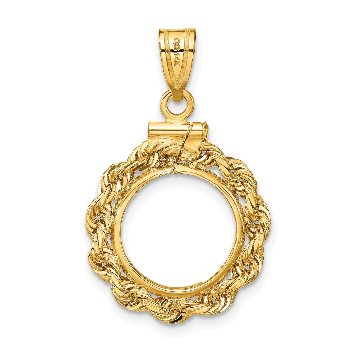 13 mm 14k Yellow Gold coin bezel for Mexican 2 Peso Peso — additional image