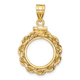 13 mm 14k Yellow Gold coin bezel for Mexican 2 Peso Peso