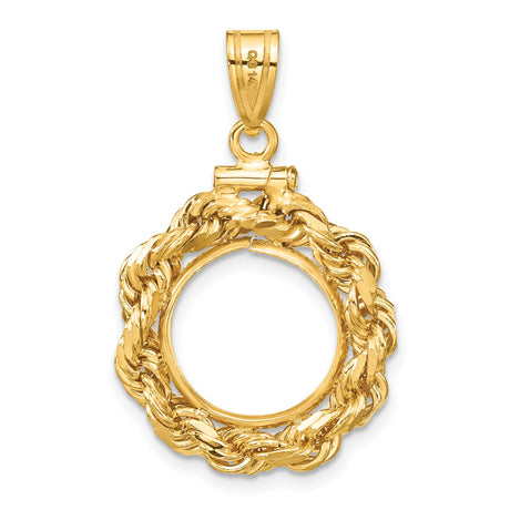 13 mm 14k Yellow Gold coin bezel for Mexican 2 Peso Peso — additional image