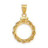 13 mm 14k Yellow Gold coin bezel for Mexican 2 Peso Peso — additional image