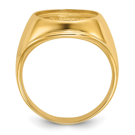 13 mm 14k Yellow Gold coin bezel ring for Mexican 2 Peso Peso — alternate view