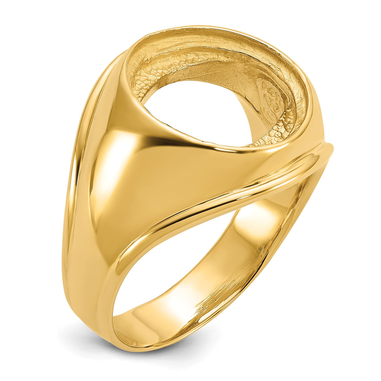 13 mm 14k Yellow Gold coin bezel ring for Mexican 2 Peso Peso — additional image